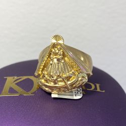 Anillo Virgen De La Caridad Oro 10 Kt 