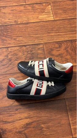 Size 4.5UK(5.5-6Y)- Gucci Ace Low Black Stripe