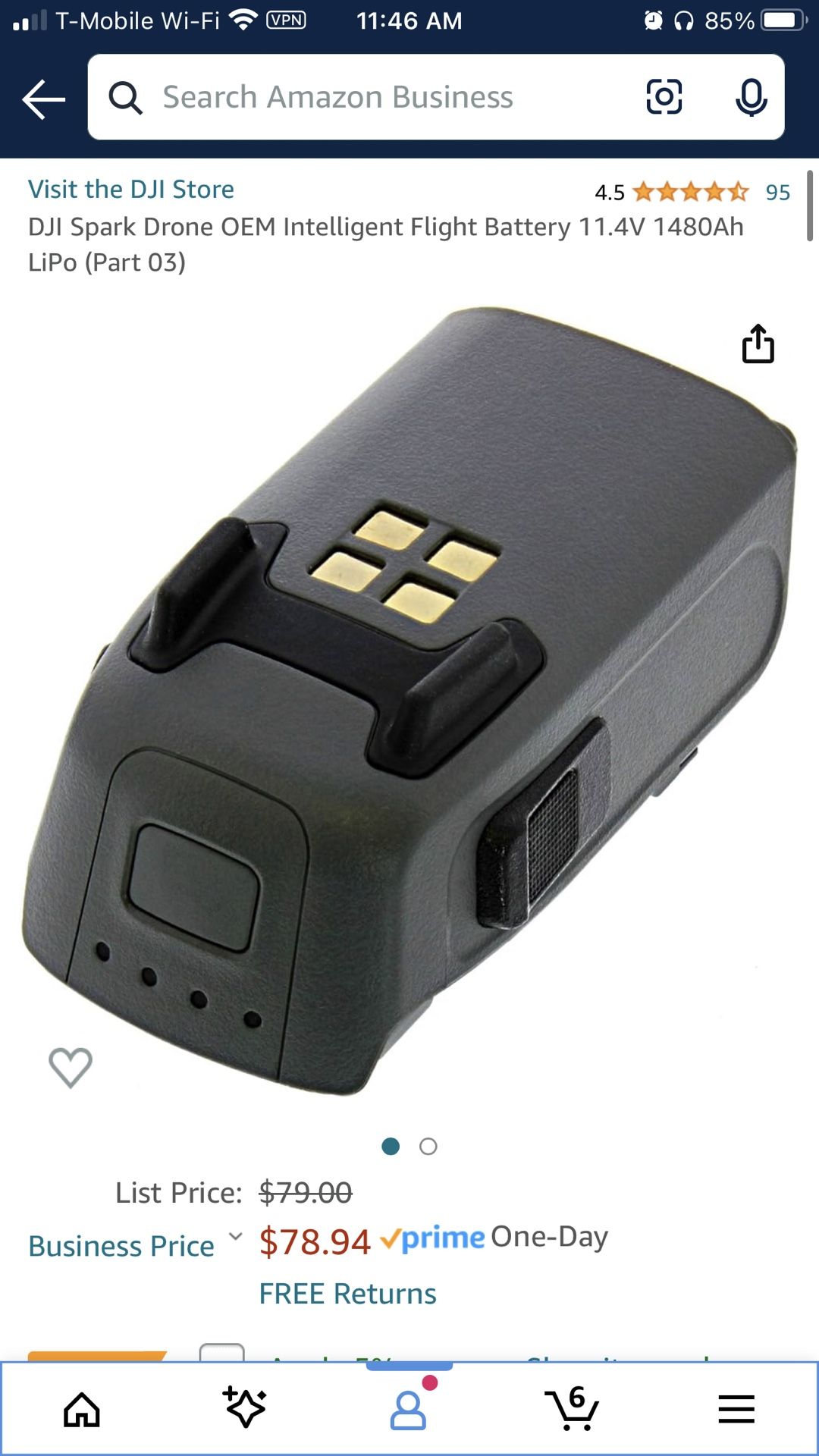 DJI Spark Drone Fly More Combo With Extra Batteries, Charger