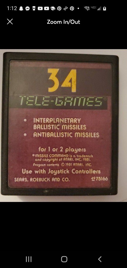 Missile Command Tele Games For Atari 2600
