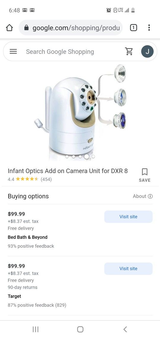 $75 INFANT OPTICS ADD ON CAMERA FOR DXR-8