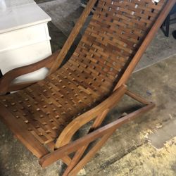 FOLDING EUCALYPTUS SWING LOUNGE CHAIR