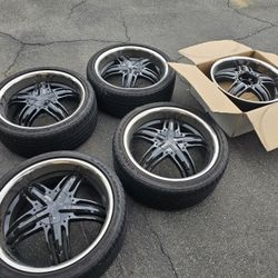 Milian 20" Rims With Chrome Lip With New Tires