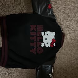Limited Edition Hello Kitty Varsity Jacket (leather Sleeves) From Areopostale