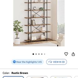 6 - Tier Rustic Brown Bookshelf Never Assembled!