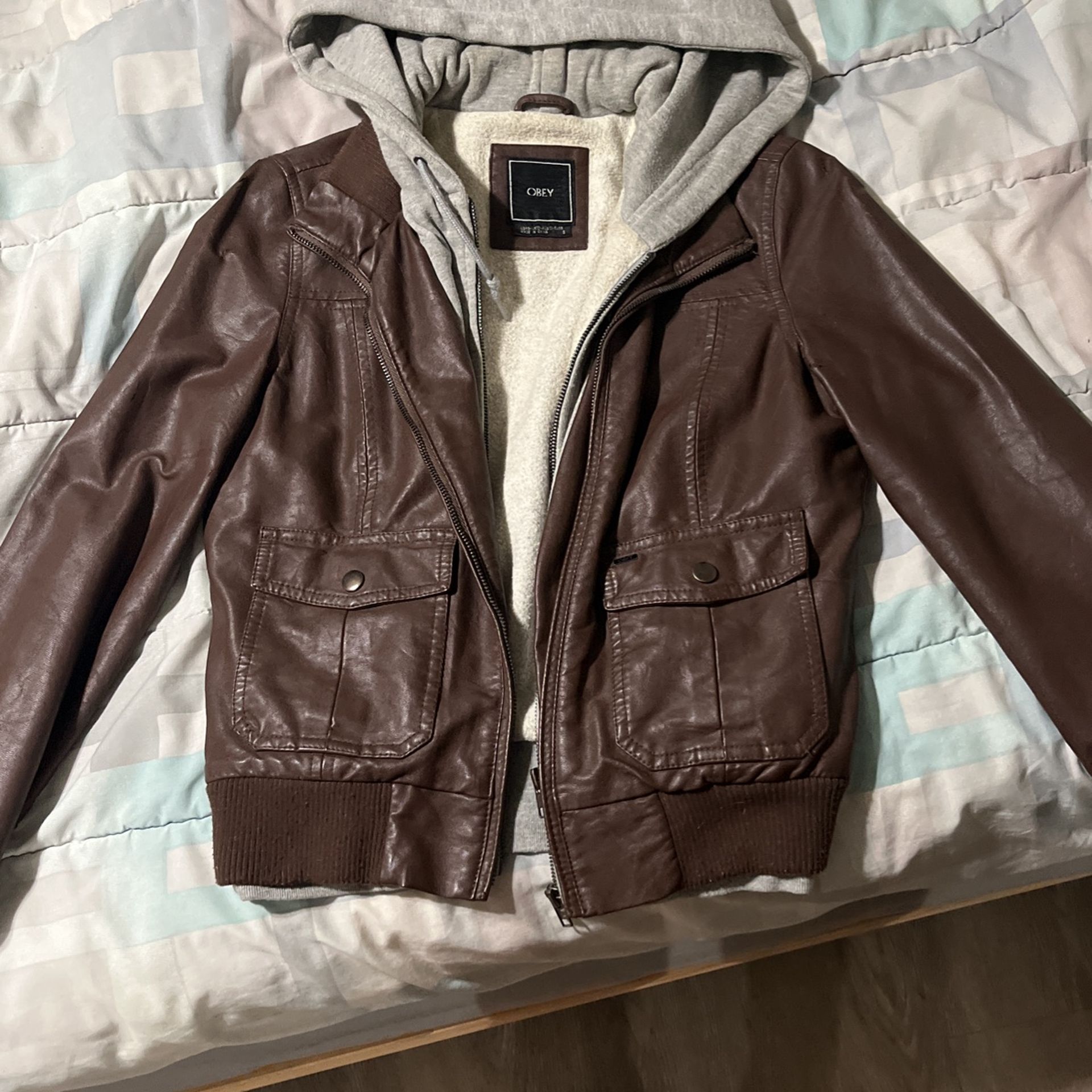 OBEY Women’s Faux Leather Jacket