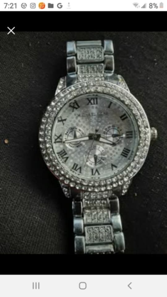 Michael Kors Silver Rhinestone Watch