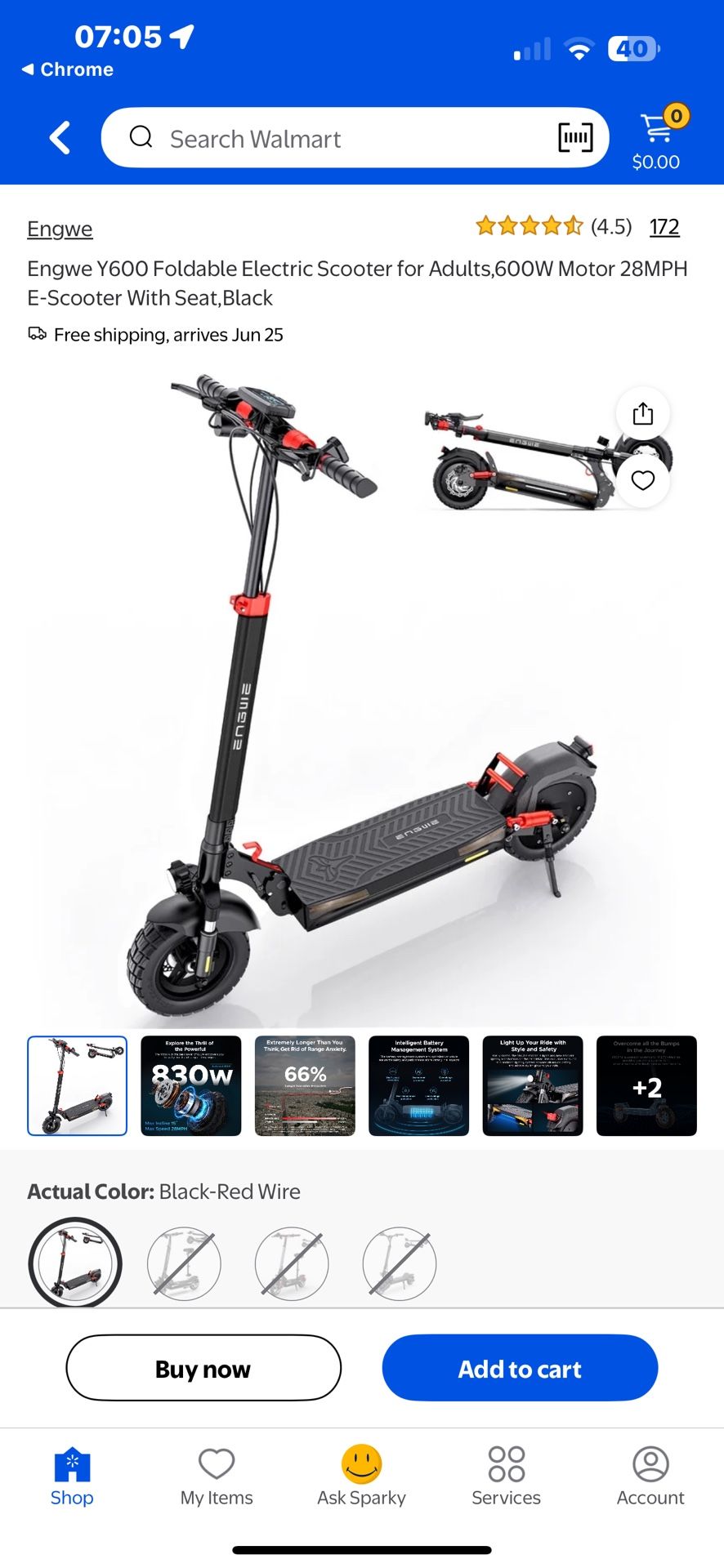 Engwe Y600 Foldable Electric Scooter for Adults,600W Motor 28MPH E-Scooter With Seat,Black
