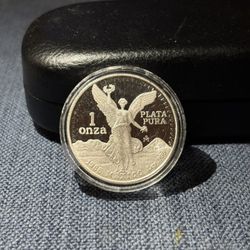 1986 Silver Proof Libertad 1 oz .999- 1 Onza Plata Pura  W/CASE