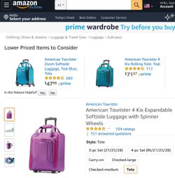 American Tourister 4 Kix Expandable Softside Luggage with Spinner