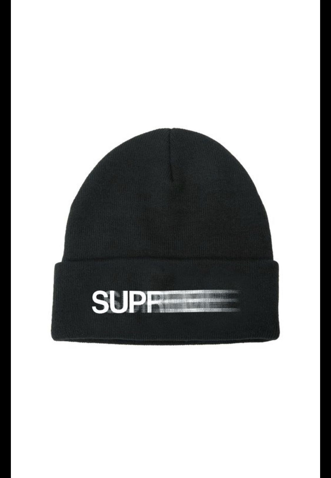 Supreme motion logo black beanie
