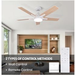 42 Inch Ceiling Fans, White Ceiling Fan with Remote,