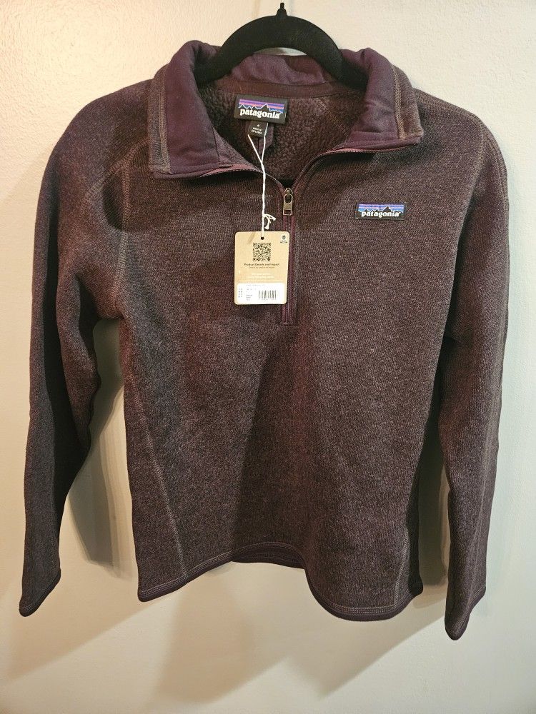 Patagonia Women's Better Sweater 1/4 Zip Pullover #25618 Extra Small Or Small Night Plum NWT