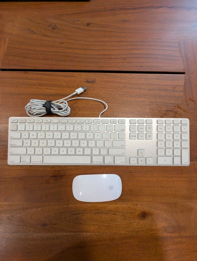 Apple Magic Wireless Mouse And Wired USB Keyboard