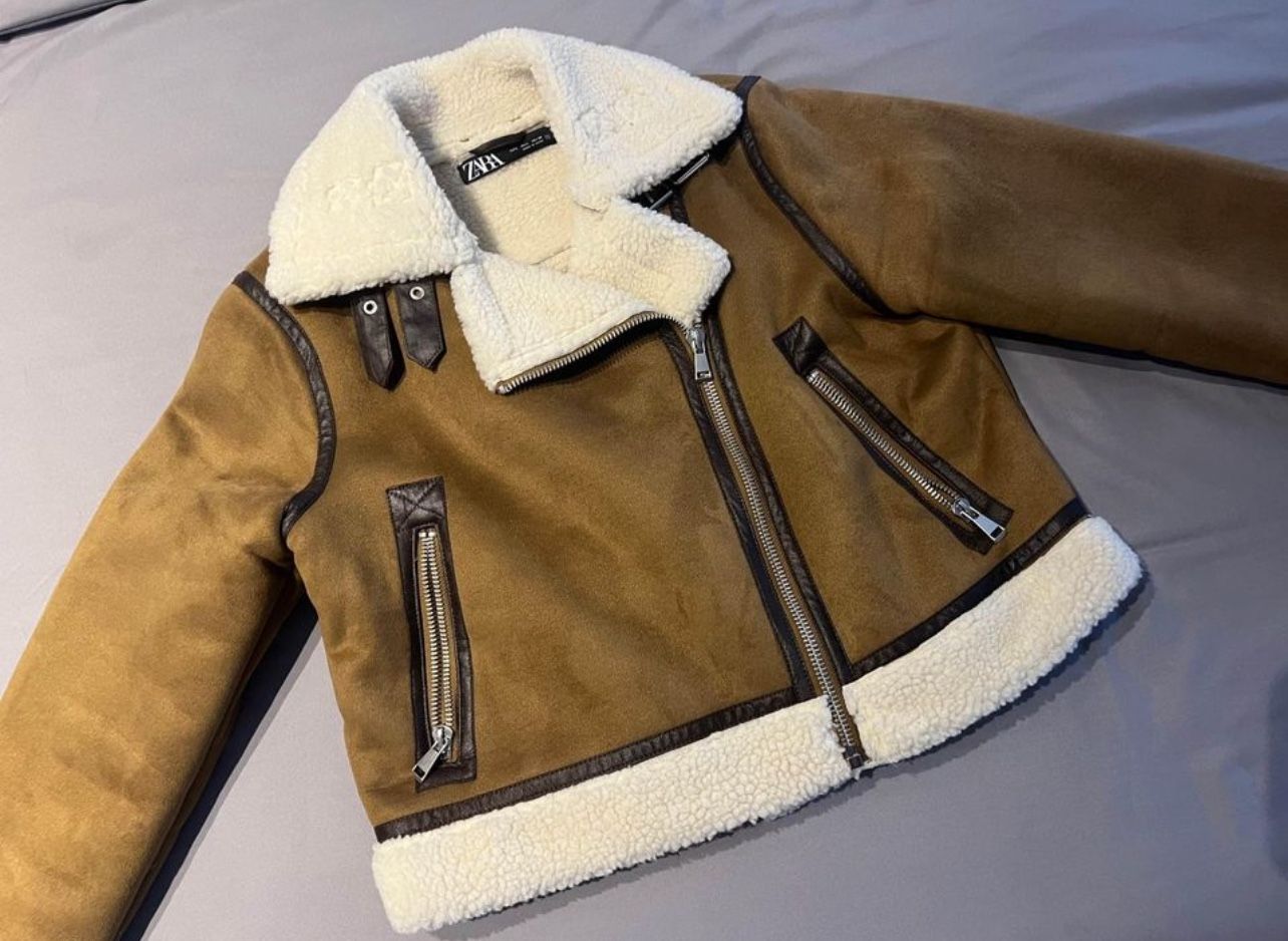 Zara Sherpa Aviator Jacket