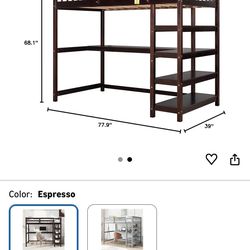 Twin loft bed with desk