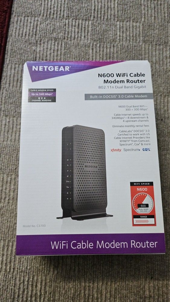 Netgear N600 WiFi Cable Modem Router For Sale