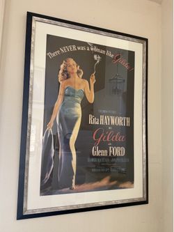Framed Rita Hayworth “Gilda” Movie Poster – Large 41” x 27”