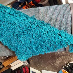 Never Used 5 By 8 Unique Loom Teal Shag Carpet Paid $160