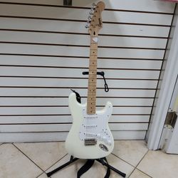 Squire Stratocaster Electric Guitar Antique White Made In Indonesia 