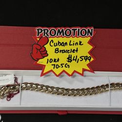 10KT Gold Cuban Bracelet 