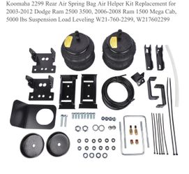 Koomaha 2299 Rear Air Spring Bag Air Helper Kit Replacement for 2003-2012 Dodge Ram 2, 2006-2008 Ram 1500 Mega Cab, 5000 Ibs Suspension Load L