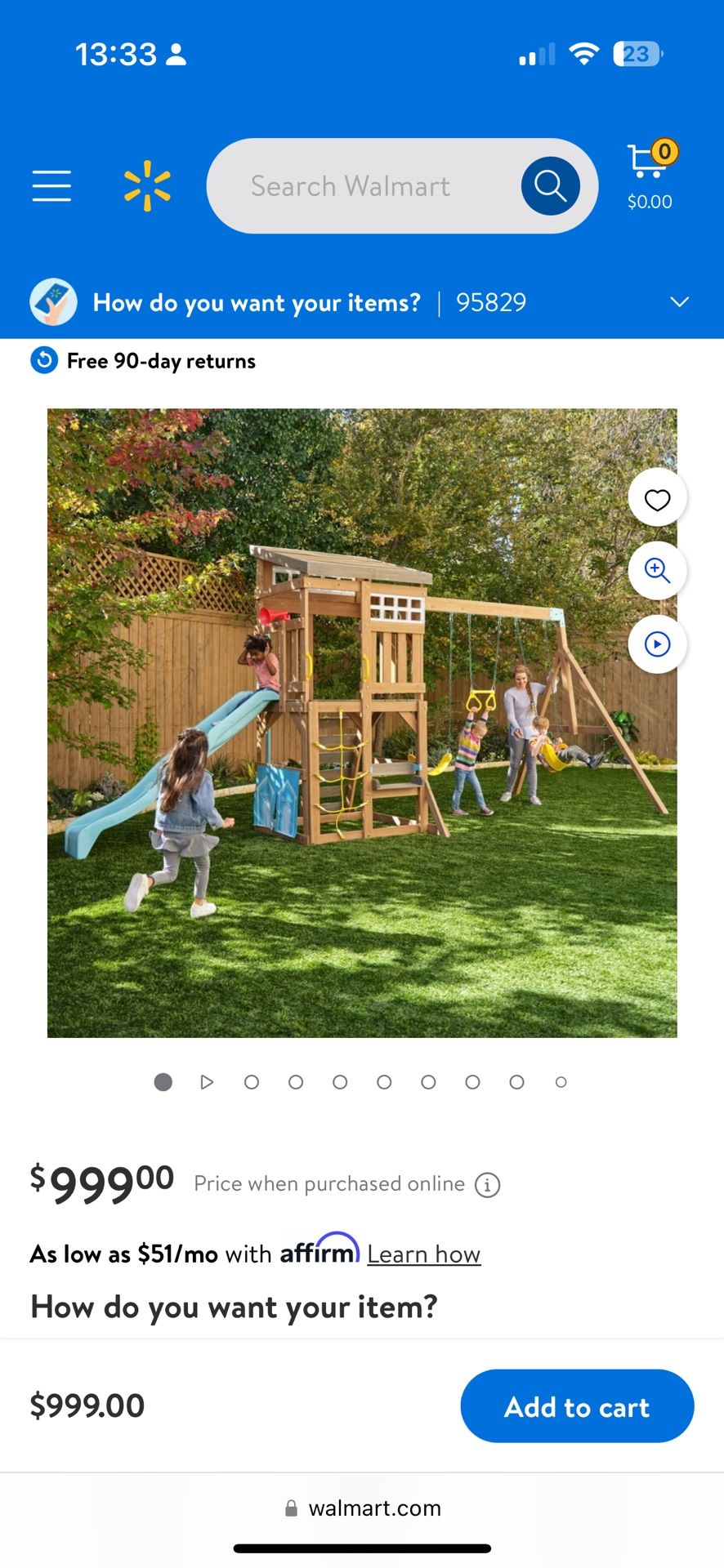 KidKraft Modern Wooden Outdoor Swing Set with Slide and Fireman's Pole