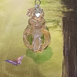 Glass Pink And Green Cremation Pendant 