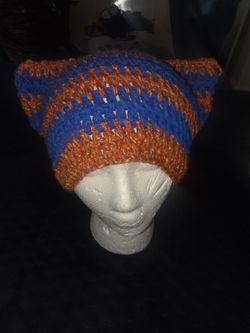 Handmade Crocheted Cat Ear Beanie 