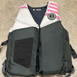 Youth / Adult Life Jacket - White/Grey/Pink 