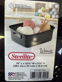 Sterilite Weave Baskets - Set of 2 Black