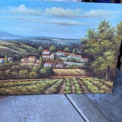 36x48” Landscape Oil painting  Vineyard 