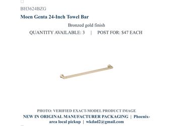 Moen Genta 24-Inch Towel Bar Bronzed Gold