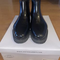 Steve Madden Chelsea Ankle Rain Boot Black Size 7 W