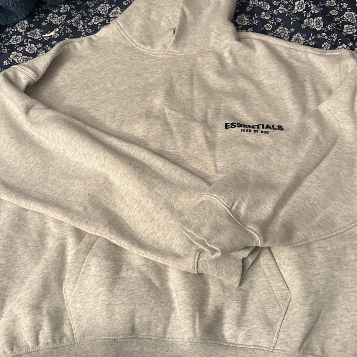 Essentials Fear Of God Hoodie ‘light Oatmeal’ Size-medium