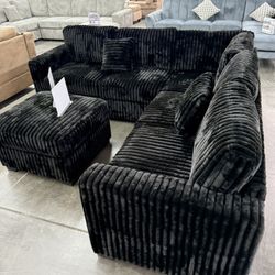New Black Sectional