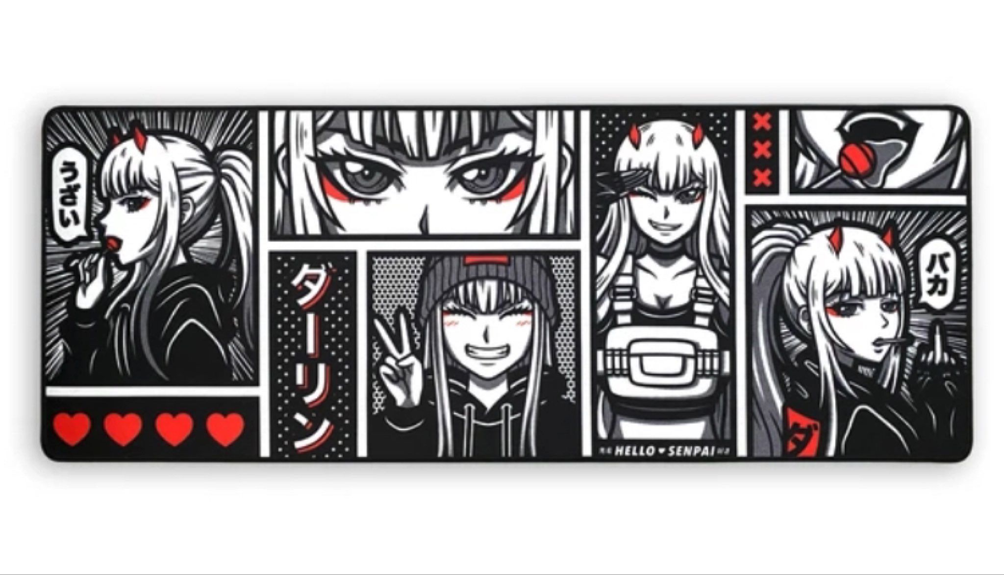 Hello Senpai Zero Two Deskmat