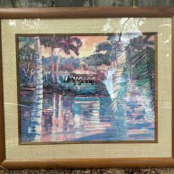 Framed Original Gary Ackerman Hawaii Print COA