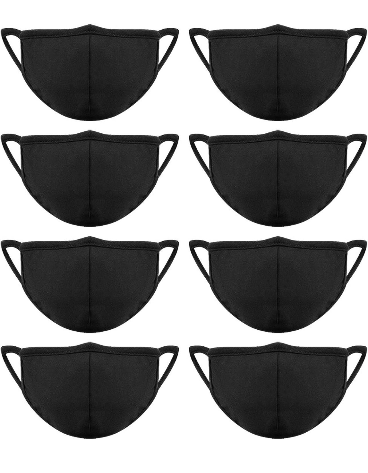 Extreme Comfort Reusable Cotton Black Masks with Nose Bridge Wire (8-Pack) (have 2)