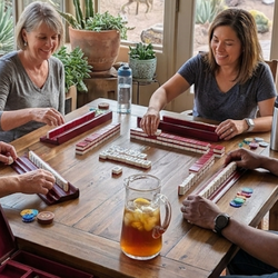 Premium Yellow Mountain Imports American Mahjong Set - Redwood Case & Magnetic Racks