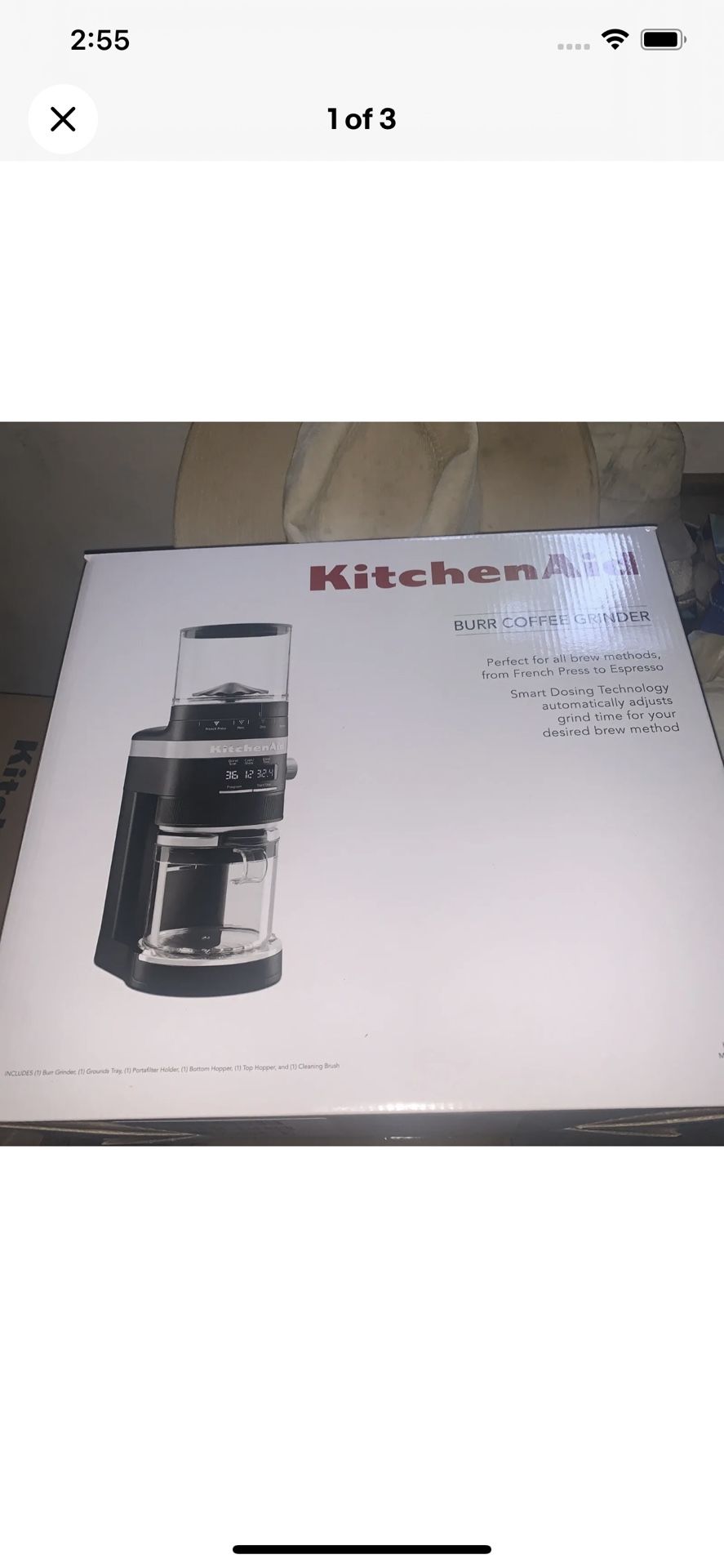 KitchenAid KCG8433DG Burr Coffee Grinder Matte Charcoal Grey