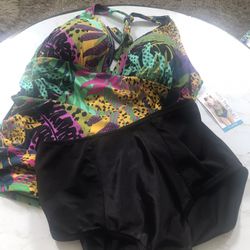 🔥NEW WITH TAGS ☀️Into The Bleu Brand  XL🔥2 Piece  Tankini ☀️MSRP $116.00