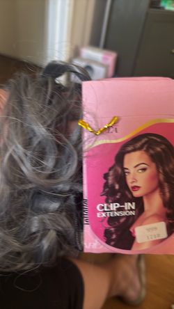 Clip-In Hair Extension Gray Silver
