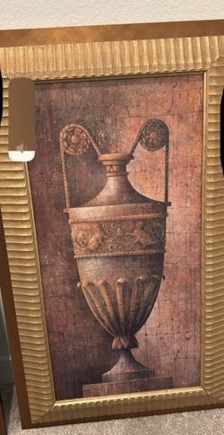 Pair of double framed wall art