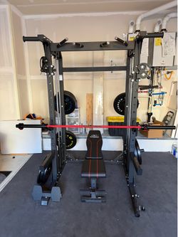 Major fitness functional trainer, power rack, spotter arms, dip bars, landmine, multi grip pull up bar, weight storage