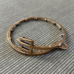 Alex and Ani Vintage 66 Gold Tone Pitchfork Trident Wrap Bracelet