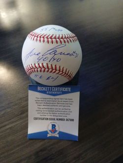 Jose Canseco- Oaklamd A's, Autographed Baseball with Beckett Certificate of Authenticity