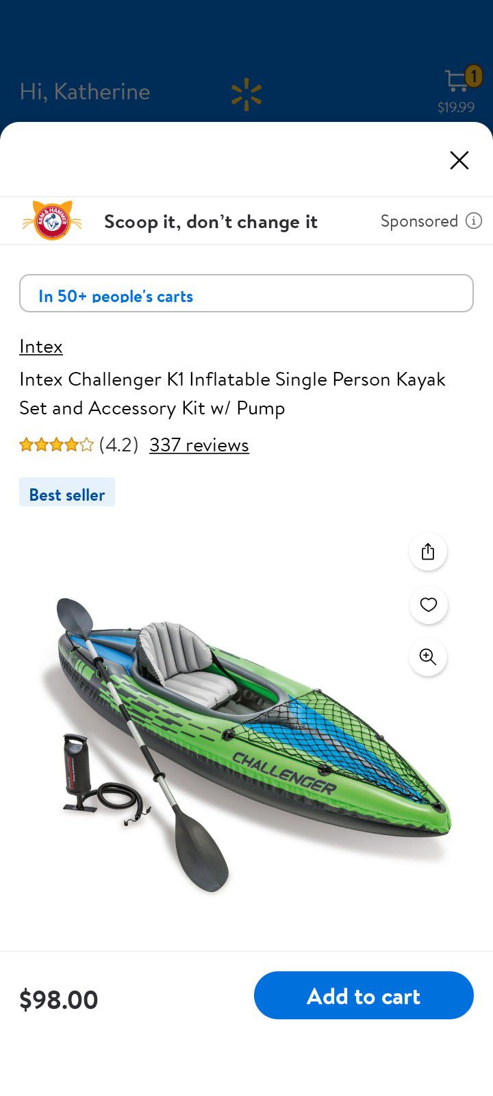 2 Inflatable Kayaks  120 Obo