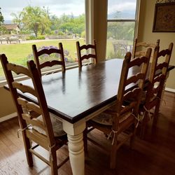 Solid Wood Kitchen Dining Table And Chairs Set Or Alone 