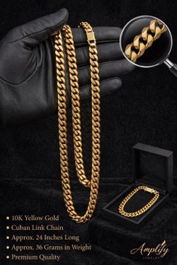 10k Gold Cuban Link Chain 36 Grams